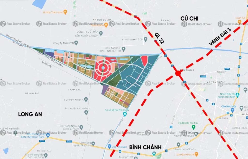 Bản đồ vị trí Vinhomes Hóc Môn